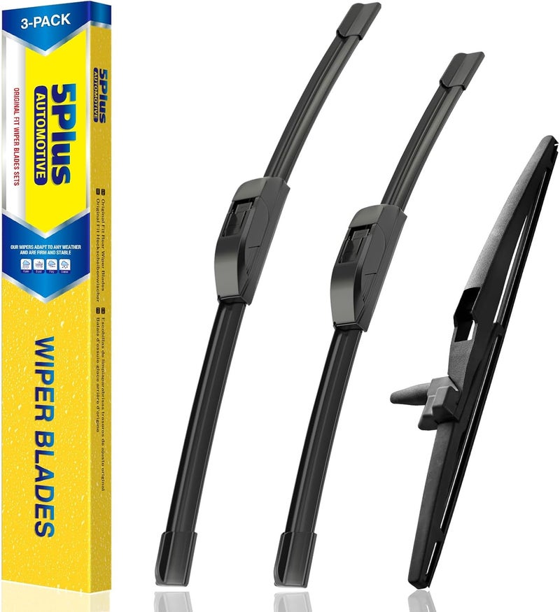 5PLUS Windshield Wipers Replacement for Toyota 4Runner 2024-2010 Premium All Weather Front & Rear Wiper Blades 24"+20"+12"-OEM Original Factory Quality(Set of 3) - Image 1